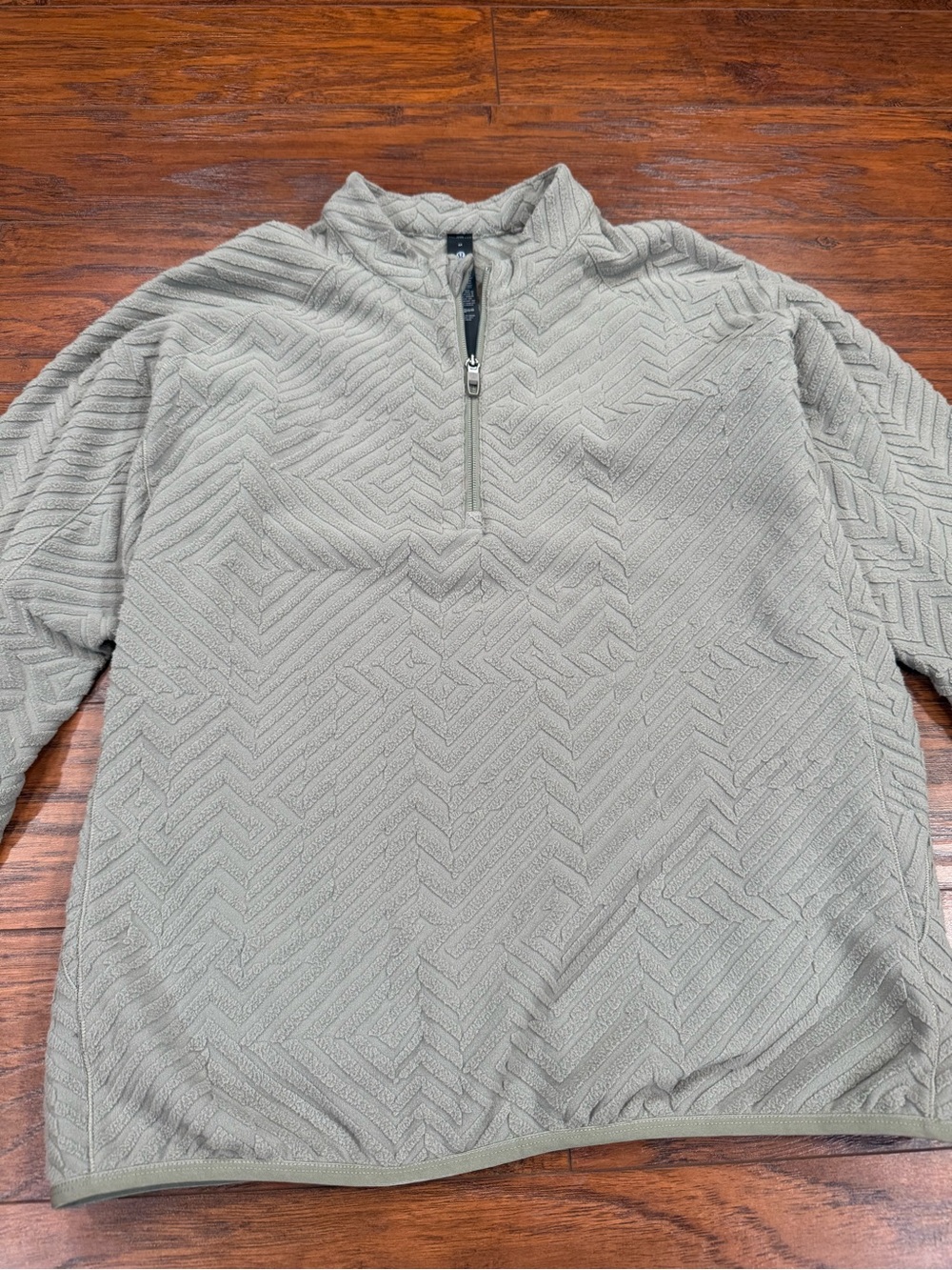 lululemon athletica Light Sage Textured Quarter Zip Sweater